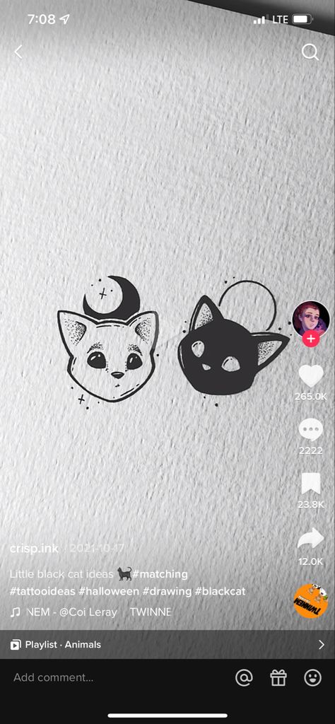 Minimalist Cat Tattoo, Mama Tattoo, Matching Tats, Hello Kitty Design, Bestie Tattoo, Hello Kitty Tattoos, Matching Couple Tattoos, Spooky Tattoos, Friendship Tattoos