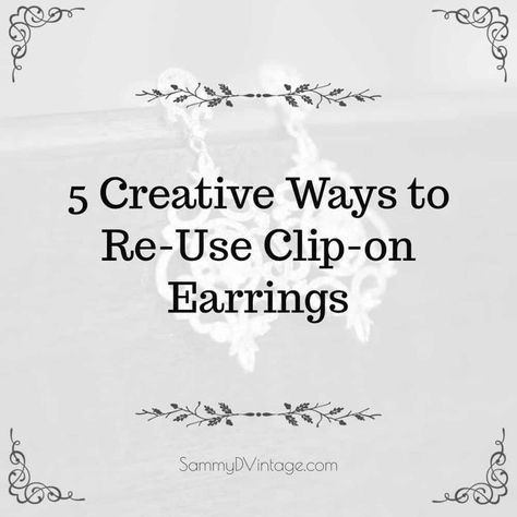 I see it all the time– earrings of all shapes and colors, sometimes single pieces holding mysterious stories behind all that glitz and unique design. What to do with them? Especially if you have pierced ears… to purchase clip-ons may seem like a waste. Keep reading to discover ways to up-cycle stray pieces and sets … 1960s Jewelry Earrings, What To Do With Old Clip On Earrings, Dior New Look, Secondhand Style, Vintage Clip Earrings, Diy Things, Shapes And Colors, 1990s Fashion, Retro Costume