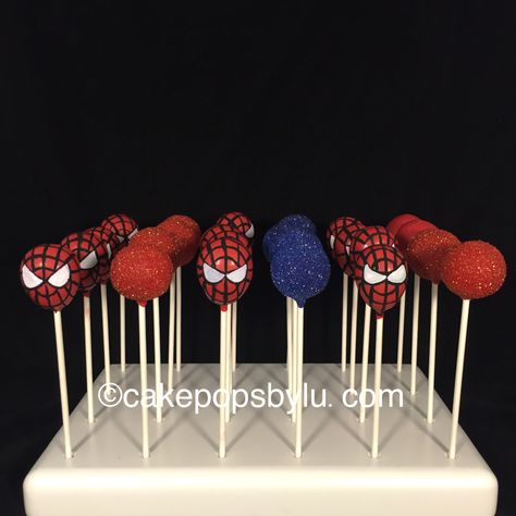 Spider Man Cakepop, Spider Man Cake Pops Ideas, Spidey And Friends Cake Pops, Spider Man Desserts, Spidey Cake Pops, Spider Man Cake Pops, Spider Man Cake Design, Spiderman Cakepops, Spiderman Cake Pops