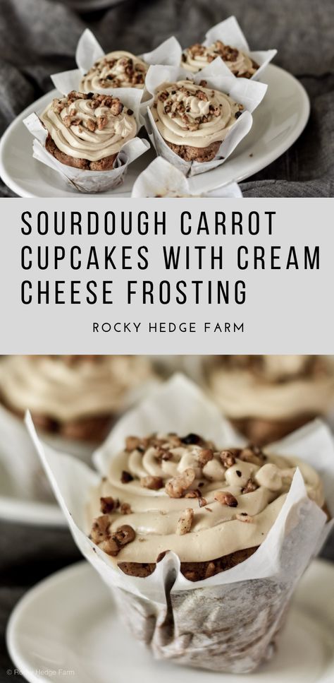 Sourdough Carrot Cake, Muffins With Cream Cheese Frosting, Muffins With Cream Cheese, Recipe Using Sourdough Starter, Savory Cakes, Sourdough Bread Starter, Sourdough Starter Discard Recipe, Carrot Cake Muffins, Homemade Sourdough Bread