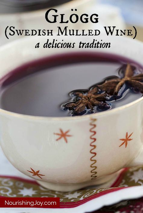 Glögg: Aromatic Swedish Mulled Wine Slow Cooker Almonds, Glogg Recipe, Cozy Drinks, Scandinavian Food, Swedish Christmas, Swedish Recipes, Mulled Wine, Scandinavian Christmas, Yummy Drinks