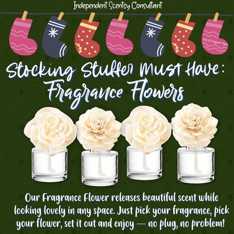 Scentsy Stocking Stuffers 2022, Scentsy Stocking Stuffers 2023, Scentsy Christmas 2022, Scentsy Sample Ideas, Scentsy Christmas, Scentsy Pictures, Scentsy Uk, Scentsy Marketing, Flower Diffuser