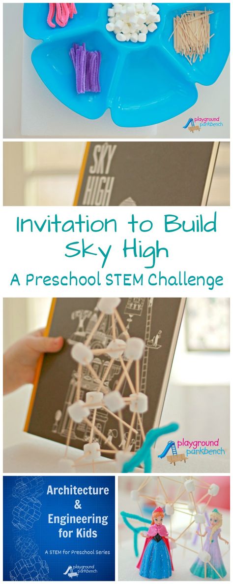 Invitation to Build a Tower Sky High - A Preschool STEM Challenge Stem Preschool, Teaching Preschoolers, Stem Activities Preschool, Preschool Stem, Science Experiments For Preschoolers, Educational Play, Steam Learning, Easy Science Experiments, Painting Activities