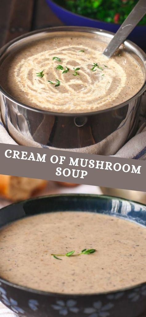 Homemade Mushroom Soup, Homemade Cream Of Mushroom Soup, Homemade Cream Of Mushroom, Soup Mushroom, Soup Maker Recipes, Soup Dishes, Mushroom Soup Recipe, Cooking Pork Chops, Creamy Mushroom Soup