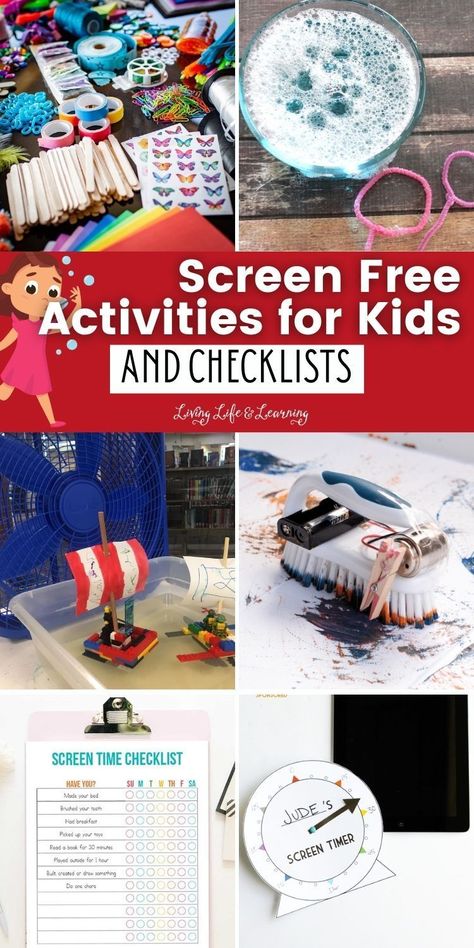 Are you looking for fun activities for your kids that do not involve   screens and technology? These fun and engaging homeschool screen free   activities for kids and checklists will help moms limit their child's   screen time and unplug them from too much screen radiation. Check out   the fun list! Non Screen Activities, Screen Free Activities For Kids, Limit Screen Time, Screen Free Kids, Routine Cards, Fun List, Free Activities For Kids, Reward Chart Kids, Homeschool Elementary