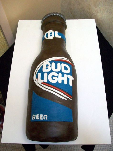 Bud Light Cake  on Cake Central Beer Grooms Cake, Bud Light Cake, Beer Bottle Cake, Cake For Dad, Alcohol Cake, Light Cake, Wedding October, Bud Light Beer, Bottle Cake