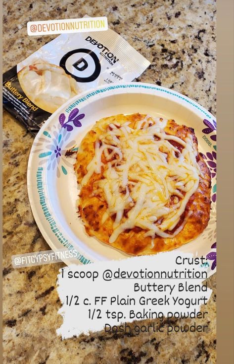 Anabolic Dinner, Devotion Nutrition Recipes, Devotion Protein Powder Recipes, Mounjaro Recipes, Protein Pizza Crust, Devotion Recipes, Macro Ideas, Devotion Protein, Devotion Nutrition