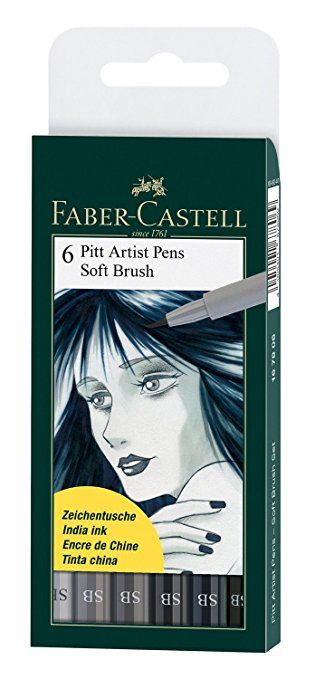 Pitt Artists Pen Set 6 Shades Of Grey Wallet Markere Copic, Pro Art, Pitt Artist Pens, Faber Castell Polychromos, Artist Pens, Tinta China, Artist Brush, Drawing Expressions, India Ink