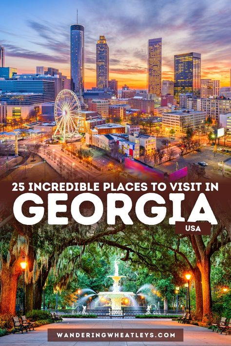 Discover the best things to do in Georgia with this guide to all the most incredible places in Georgia that you should visit during your next trip! Inside you'll find everything from awesome places to hike in Georgia to iconic buildings, and so much more! Start planning your Georgia vacation today! I USA travel I places to go in Georgia I what to do in Georgia I hiking in Georgia I where to eat in Georgia I Georgia attractions I where to go in Georgia I places to visit in Georgia I #Georgia #USA Places To Go In Georgia, Places To Visit In Georgia, Places In Georgia, Georgia Travel Guide, Hiking In Georgia, Visit Georgia, Georgia Vacation, Georgia Travel, Visit Usa