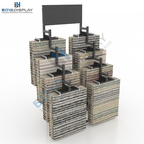 This display rack can be customized according to you need. Show Room Design, Rug Display, Carpet Display, Rug Showroom, Rug Hanging, Carpet Wallpaper, Sample Display, Tile Display, Wallpaper Display