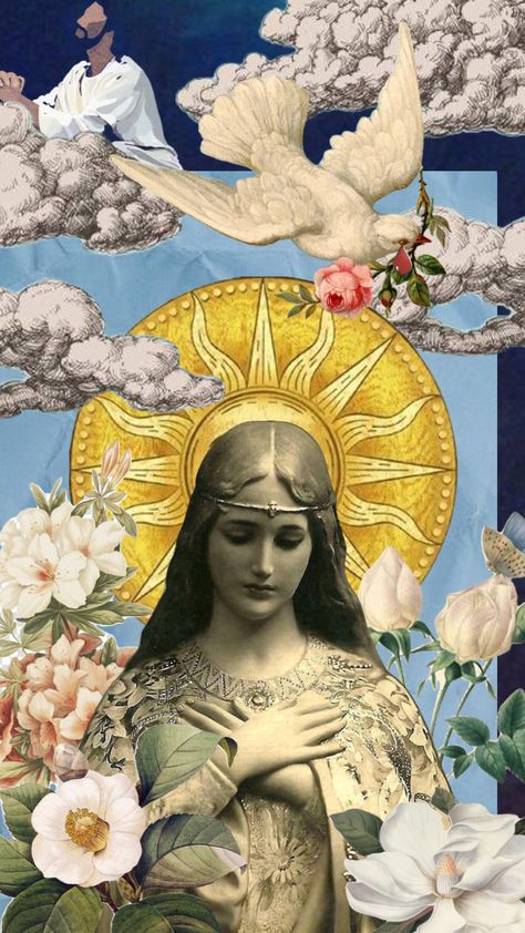 Brown Virgin Mary, Mother Mary Wallpaper Iphone, Mother Mary Aesthetic, Mary Of Nazareth, Mother Mary Wallpaper, Virgin Mary Picture, Mother Mary Tattoos, Virgin Mary Art, Angel Images