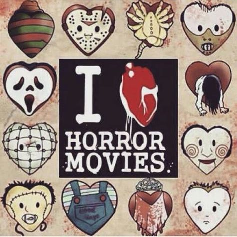 I love horror movies Horror Movies Poster, I Love Horror Movies, I Love Horror, Horror Fanatic, Horror Movie Icons, Film Horror, Funny Horror, Horror Movie Art, Classic Horror Movies