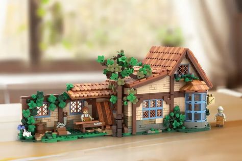 Cottagecore Lego Builds, Aesthetic Lego House, Lego House Exterior, Lego Village Ideas, Lego Cottage, Lego Builds Ideas, Lego Autumn, Small Lego Builds, Lego Moc Ideas