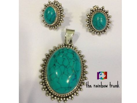 Gorgeous Firoza silver earrings and pendant - The Rainbow Trunk- Buy jewellery online Firoza Jewellery, Silver Linings, Buy Jewellery Online, Silver Lining, Buying Jewelry, The Rainbow, Online Jewelry, Trunk, Silver Earrings