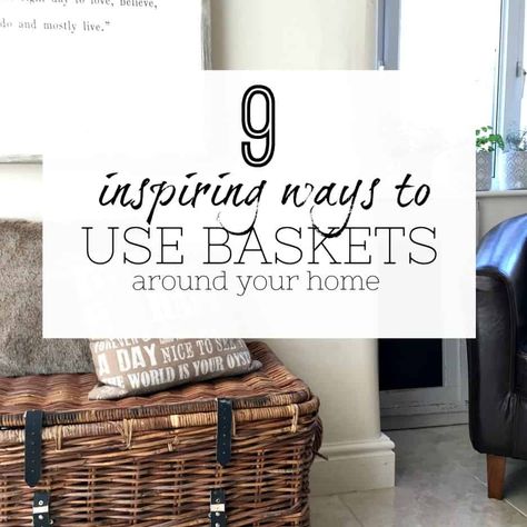 Wire Basket Decor Ideas, Basket Storage Ideas, Large Basket With Lid, Home Storage Ideas, Basket Decor Ideas, Home Organisation Tips, Large Wicker Basket, Organisation Tips, Baskets Storage