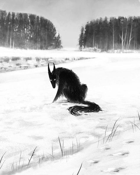 Black Dog Mythical Creature, Black Shuck Tattoo, Shadowy Figure Aesthetic, Black Shuck Aesthetic, Black Borzoi Aesthetic, Black Dog Myth, Black Shuck Art, Dark Animal Art, Dark Animal Aesthetic