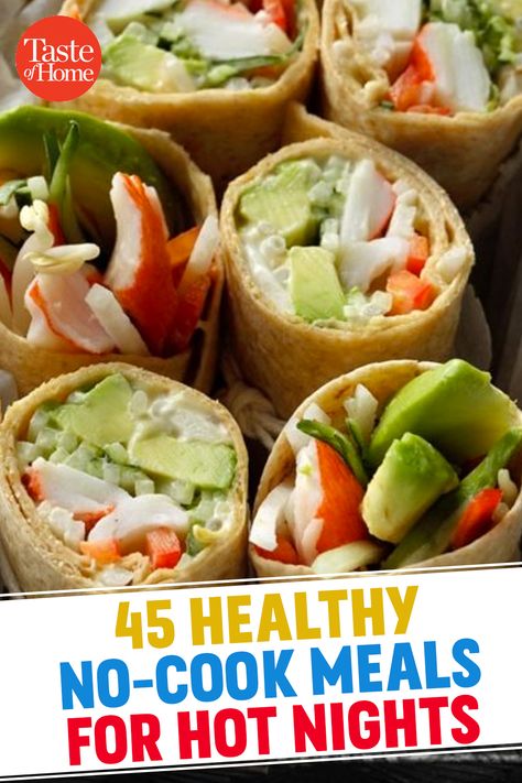 Healthy Dinners On The Go, No Cook Low Carb Meals, Easy No Cook Meals Summer, Normal Healthy Meals, Cold Healthy Dinner Ideas, Lunches For Hot Days, Quick Healthy Dinner Meals, Easy Healthy Meals No Cook, Easy Week Night Meals Healthy Dinners