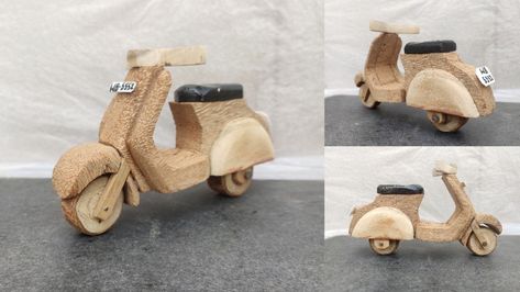 Wooden scooter, how to make scooter with wooden Wooden Scooter, Yamaha Scooter, Wood Projects For Kids, Wooden Art, Wooden Diy, Preschool Crafts, Wooden Toy Car, Wood Projects, Kids Toys