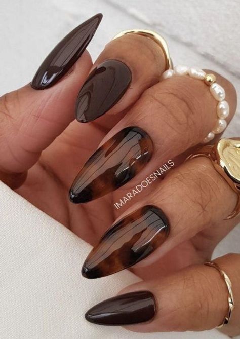 Nails Autumn, November Nails, Smink Inspiration, Animal Nails, Makijaż Smokey Eye, Nail Idea, Nagel Inspo, Brown Nails, Autumn Nails