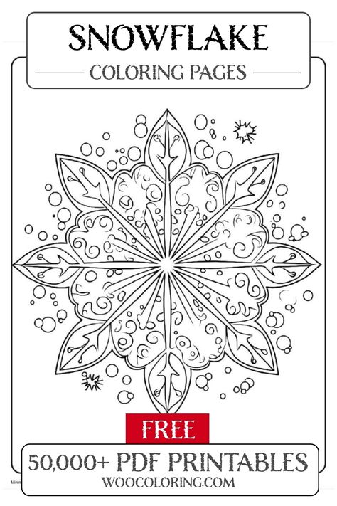 Discover the enchanting world of Minimalist Snowflake Patterns with this beautifully designed coloring page. Perfect for those who love the elegance of winter, these intricate designs invite creativity and relaxation. Dive into the charm of snowflakes and let your imagination flow in this delightful Snowflake coloring pages collection! Winter Adult Coloring Pages, Snowflake Coloring Pages Free Printable, Snowflake Zentangle, Window Snowflakes, Snowflake Coloring Pages, Snowflake Swirl, Snowflakes Art, Snowflake Cutouts, Frozen Snowflake