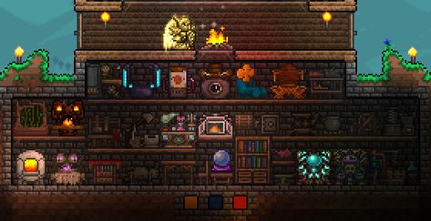 Terraria Crafting Station, Terraria Crafting Room, Terraria Houses, Terraria Design, Game Architecture, Crafting Station, Terraria Tips, Terraria House Ideas, Terraria House Design