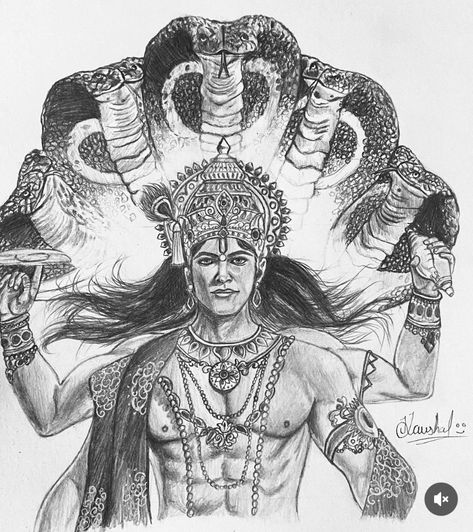 Vishnu Ji Drawing, Lord Vishnu Sketch, Narayan Drawing, Mahabharat Sketch, Vishnu Drawing, Mahabharat Drawing, Hanuman Ji Sketch, Gods Drawing, God Drawings