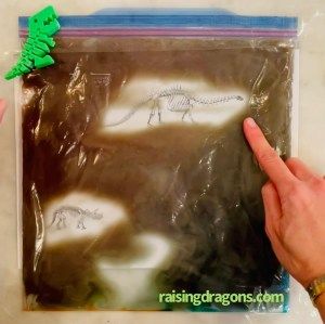 Dinosaur Sensory, Vetenskapliga Experiment, Dinosaur Activities Preschool, Dinosaurs Preschool, Sensory Bag, Sensory Bags, Dinosaur Fossil, Sensory Activity, Dinosaur Activities