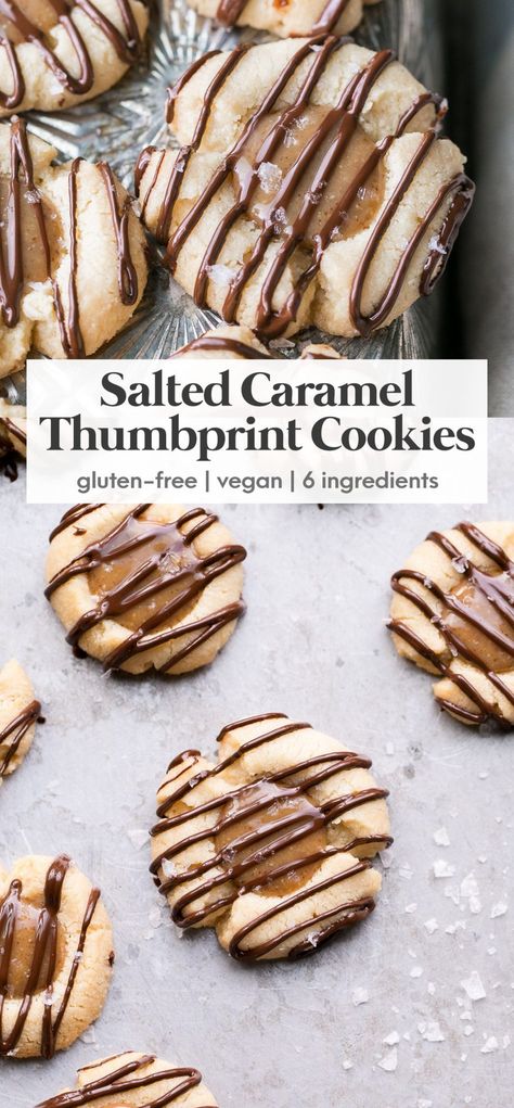 Paleo Shortbread, Caramel Thumbprint Cookies, Gluten Free Shortbread Cookies, Gluten Free Shortbread, Gluten Free Christmas Cookies, Cookies Healthy, Thumbprint Cookies Recipe, Cookies Gluten Free, Vegan Caramel