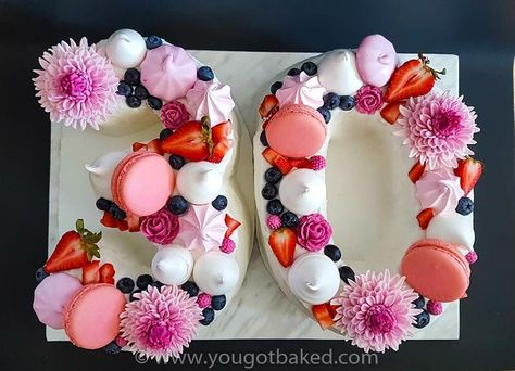 Birthday Cake 30th Numbers Cake Trend Macarons Meringues Numbers Cake, Cake Trends, Macarons, Cake Decorating, Birthday Cake, Baking, Cake, Birthday, Flowers