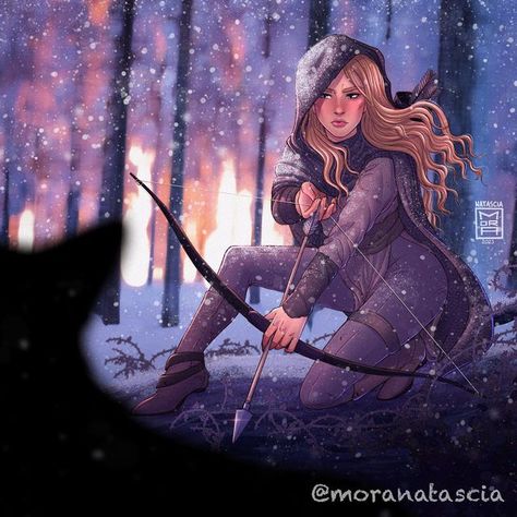 Feyre Hunting, Huge Wolf, Full Drawing, Feyre Archeron, Roses Book, Feyre And Rhysand, Fantasy Book Covers, A Court Of Wings And Ruin, Sarah J Maas Books