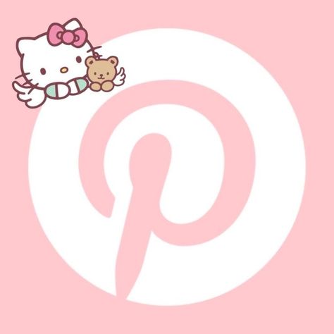 Hello Kitty App Icon Pinterest, Hello Kitty Find My App Icon, Sanrio Pinterest Icon, Hello Kitty Google Icon, Pinterest Icon Aesthetic Pink, Hello Kitty Pinterest Icon, Pinterest Icon Pink, Cute Pinterest Icon, Pinterest Logo Aesthetic