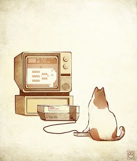 Dan Burgess Art - Nintendo!! Cat Playing Video Games, Cat Stretching, Cat Art Print, Playing Video Games, Cat Playing, Video Game Art, Childrens Illustrations, Cat Illustration, Crazy Cat Lady