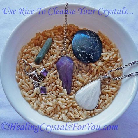 About Using Rice To Cleanse Your Crystals Read The List Of Best Ways for Cleansing Your Crystals. Methods include using rice to cleanse and charge crystals as well as to energize your crystals #energizecrystals #cleanseandchargecrystals Cleanse Crystals, Create Positive Energy, Healing Crystals For You, Jewelry By Brand, Charge Crystals, Creating Positive Energy, Crystal Properties, Magical Things, Cleansing Crystals