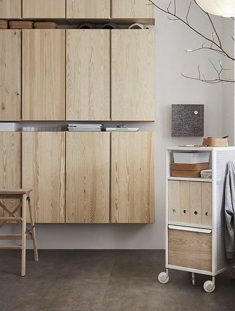 Ikea Ivar Cabinet, Pine Cabinets, House Shelves, Ikea Ivar, Small Space Office, Casa Country, Casa Container, Small Doors, Boho Interior