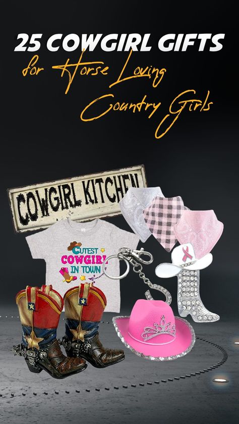 So what to get for the beloved cowgirls in your life when it’s come to gift giving? We’ve compiled a list of things every cowgirl needs. Whether it is for birthdays, anniversary, or holidays, you can always find something unique that will make great cowgirl gifts. Christmas Gifts For A Cowgirl, Horseshoe Wine Rack, Country Girl Gifts, Girl Gift Baskets, Cowgirl Gifts, Cowgirl Aesthetic, Basket Fillers, Farewell Gifts, List Of Things