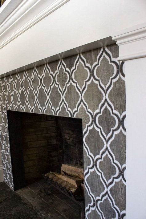 Walker Zanger Sterling Row Wingtip tile - love it on this fireplace! Fireplace Ideas Tile, Fireplace Tile Ideas, Corner Fireplace Ideas, Mantel Styling, Tv Over Fireplace, Fireplace Redo, Fireplace Update, Walker Zanger, Tile Fireplace