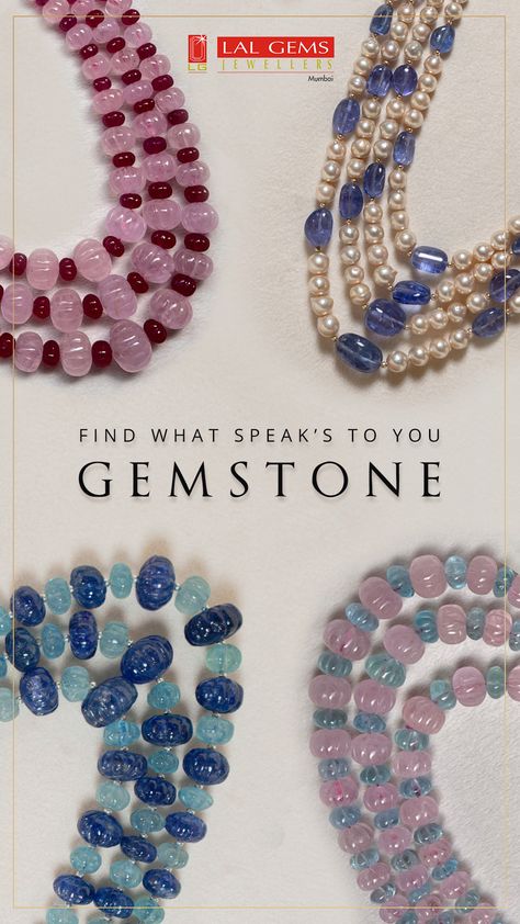 Nothing will make your jewelry collection more vibrant than these beaded necklaces by Lal Gems. Pick your favorite gemstone and find the perfect necklace to add to your collection today. . . . . . #lalgems #lalgemsjewellers #morganite #morganitestone #morganitecutstone #aquamarinegemstones #aquamarinestone #gemstones #necklaces #necklaceforsale #ruby #rubystone #rubygemstone #rubynecklace #tanzanitenecklace #gemstonenecklace #mumbaijewelleryshop #mumbaibestnecklace #mumbai Luxury Pearl Necklace With Gemstone For Festivals, Luxury Pearl Necklace With Gemstone Beads, Traditional Pearl Necklace With Gemstone Beads, Luxury Traditional Gemstone Beads Necklaces, Traditional Faceted Beads Pearl Necklace For Festivals, Tanzanite Necklace, Pearl Necklace Designs, Beaded Jewelry Necklaces, Ruby Necklace