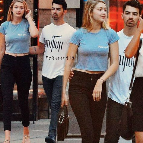 Gigi Hadid and Joe Jonas 2015 GIJOE Gigi Hadid And Joe Jonas, Gigi Hadid And Zayn, Gigi Hadid Style, Hadid Style, Joe Jonas, Saree Dress, Style Pants, Gigi Hadid, Gi Joe