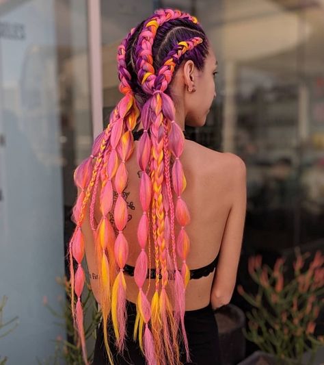 Braided Rave Hair, Festival Dutch Braids, Burningman Hair, Rave Wig, Coachella Hair Braid, Festival Trinkets, Rave Braids Festival Hair, Festival Hair Extensions, Festival Hair Braids