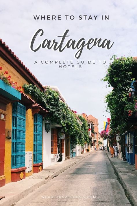 Cartagena or, Cartagena de Indias, is a large city located on the Caribbean coastline of Colombia. With so many different neighborhoods and accommodation types, this guide will help you decide where to stay when visiting Cartagena! In this guide we cover everything you need to know to plan your trip to Cartagena, including background on the city, the best things to do, top neighborhoods to stay in, and recommended hotels in each area by budget. Things To Do In Cartagena Colombia, Cartagena Restaurants, What To Do In Cartagena Colombia, Cartagena Beaches Colombia, Cartagena Colombia Hotels, Colombia Travel, Colourful Buildings, Walled City, Cheap Hotels