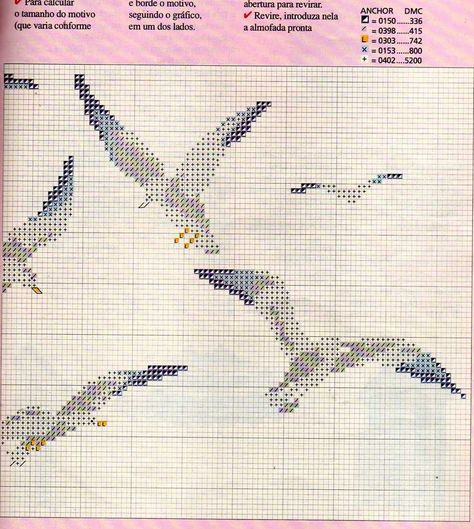 seagull flock Cross Stitch Seagull, Cross Stitch Sea, Birds Embroidery Designs, Animal Blanket, Cross Stitch Love, Cross Stitch Bird, Bird Embroidery, Alpha Patterns, Plastic Canvas Patterns