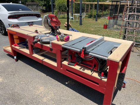 T-track Equipped Woodworking Workbench Plans - Etsy Wooden Work Bench, Woodworking Workshop Layout, Workbench Plan, Garage Workbench Plans, Table Saw Workbench, Hacks For Kids, Building A Workbench, Workbench Designs, Workshop Layout