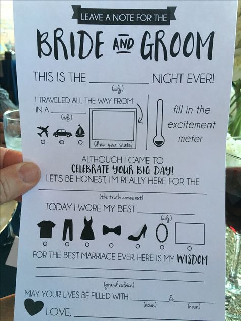 Cute & fun wedding "Mad Lib" Wedding Activities, Future Wedding Plans, Cute Wedding Ideas, Wedding Games, Wedding Goals, Wedding Wishes, Here Comes The Bride, Wedding Themes, Wedding Tips