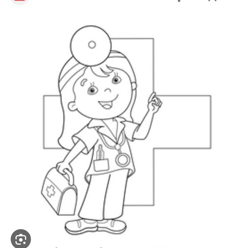 Outline Cartoon, Cartoon Doctor, First Aid For Kids, Kids Sheets, Kids Pages, Doctor Medical, Cartoon Clip Art, First Aid, Girl Scouts