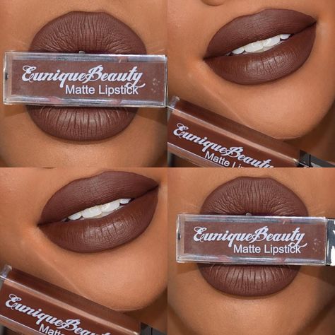 10 Awesome Brown Lipsticks for Dark skin – Makeup for Melanin Girls Brown Lipstick For Dark Skin, Brown Lipstick For Black Women, Brown Lippies, Afrocentric Makeup, Nude Lipstick For Dark Skin, Lipstick Shades For Dark Skin, Lipstick On Dark Skin, Best Brown Lipstick, Dark Maroon Lipstick