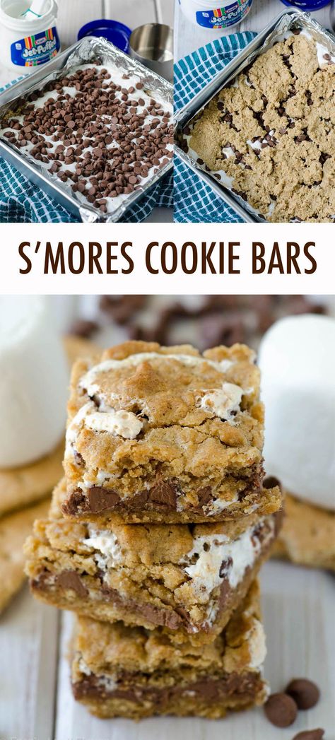 Recipes Using Marshmallows, Chewy Cookie Bars, Smores Cookies Bars, Marshmallow Desserts, Graham Cookies, Marshmallow Bars, Smores Dessert, Recipes With Marshmallows, S'mores Bar