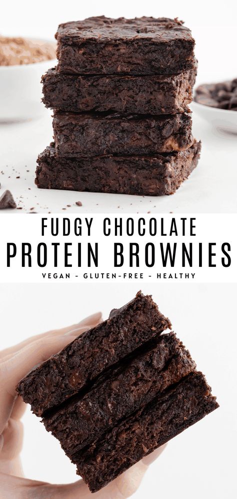 Protein Powder Brownies, Protein Brownies Recipe, Healthy Protein Desserts, Protein Dessert Recipes, Plats Healthy, Protein Baking, High Protein Desserts, Healthy Protein Snacks, Baking Powder Uses