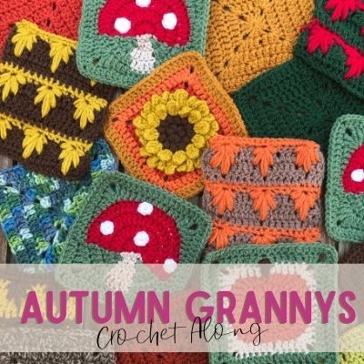 Seasonal Granny Squares, Fall Themed Granny Square, Crochet Autumn Granny Square, Crochet Autumn Patterns Free, Fall Granny Square Crochet Pattern, Fall Crochet Inspiration, Autumn Granny Square Blanket, Candy Corn Granny Square, Crochet Graphgan Patterns Free Charts