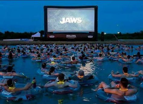 Jaws. Summer movie. Pool Dive In Movie, Pool Movie, Inflatable Movie Screen, Scuba Diving Quotes, Outdoor Movie Screen, Jaws Movie, Scary Films, Outdoor Cinema, التصميم الخارجي للمنزل