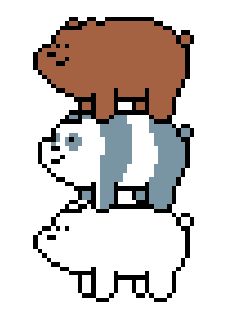 This is a We Bare Bears Pixel Art! Made by me! We Bare Bears Pixel Art, Pixel Art Bear, Bear Pixel Art, Perler Beads Ideas, Tiny Cross Stitch, Easy Pixel Art, Pixel Drawing, Pixel Art Grid, Hama Beads Patterns